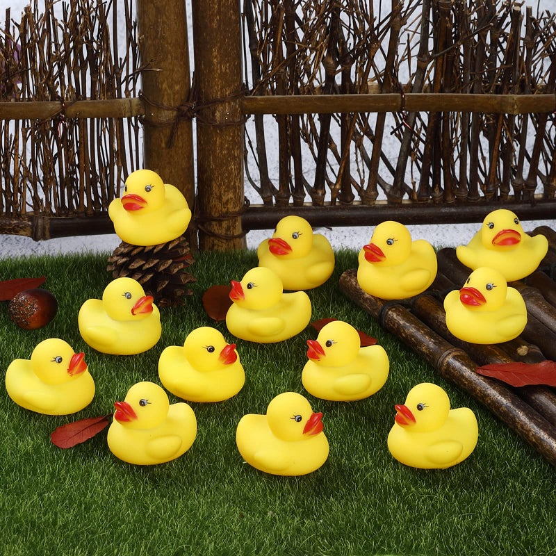 JTTJDB 50-Pieces Float & Squeak Mini Rubber Duck Baby Bath Ducky Sound Shower Toys for Kids - Image 4